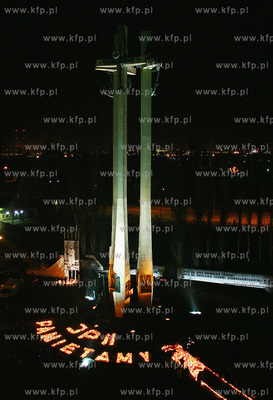 Gdansk. Pomnik Poleglych Stoczniowcow. Obchody rocznicy...