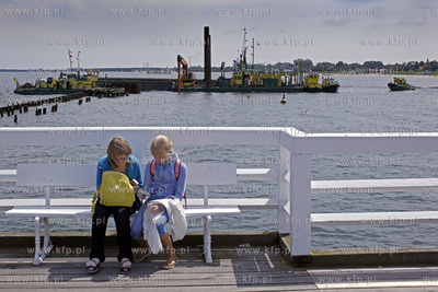 Prace przy budowie wylotow sopockich potokow w glab...