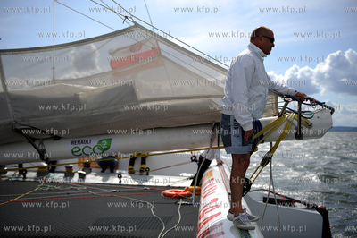 Zatoka Gdanska. Katamaran Gemini 3, na ktorym Roman...