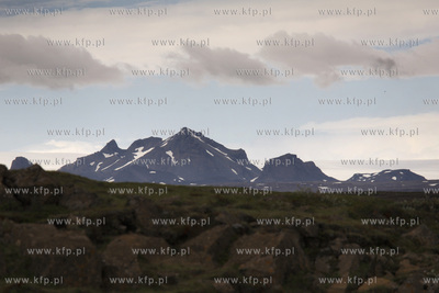 Islandia krajobraz wyspy, widok na gor lodowca Langjokull...