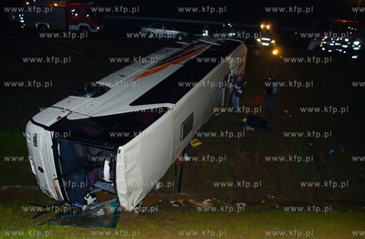 24 osoby zostaly poszkodowane w wypadku autokaru, ktory...