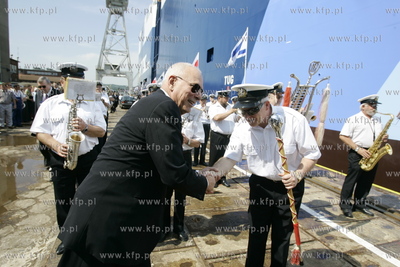 Stoczni Gdynia, ceremonia chrztu samochodowca Ro-Ro...
