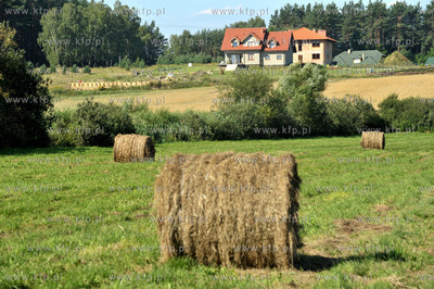 Wies Sulmin na Kaszubach w gminie Zukowo.Bele siana...