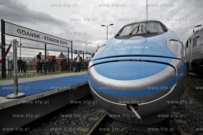 Miedzynarodowe Targi Gdanskie. Wloski pociag Pendolino...