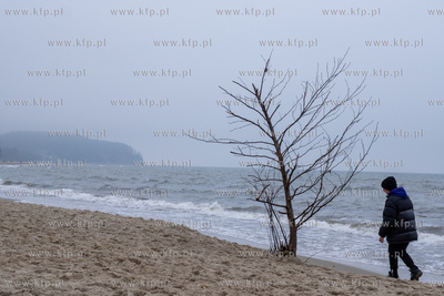 Sopot, plaża.  11.02.2024 / fot. Anna Rezulak / KFP