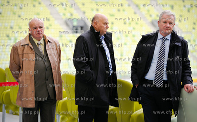 Gdansk. Stadion PGE Arena. Briefing prasowy z udzialem...