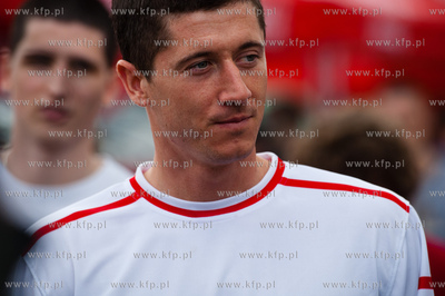 Gdansk. Teren AWFiS. Pilkarz Robert Lewandowski - reprezentant...