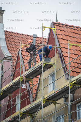 Gdansk. Spotkanie z dziennikarzami, prezentujace postep...