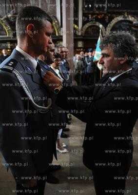 Gdansk. Dwor Artusa. Swieto Policji. Podczas uroczystosci...