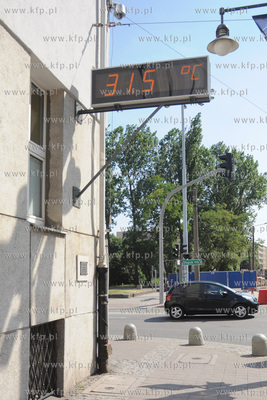 Wskazania wyswietlacza termometru zainstalowanego na...