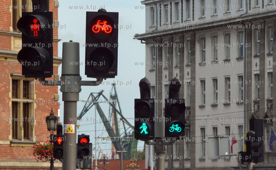 Gdańsk. Sygnalizacja świetlna na Hucisku. 04.08.2017...