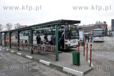 Dworzec autobusowy PKS w Gdansku. Stanowisko i odjazd...