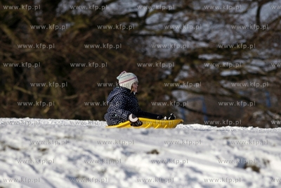 Sanki w parku Reagana w Gdansku. 01.02.2015 fot. Krzysztof...