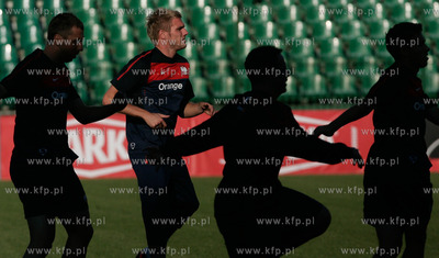 Gdansk. Stadiom Mosir, Lechii Gdansk. Trening reprezentacji...