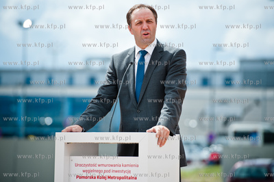 Gdansk. Rebiechowo. Uroczystosc wmurowania kamienia...