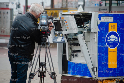 Gdansk. Ujescisko. Wysadzony w powietrze bankomat sieci...