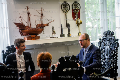 Gdansk. Urzad Miasta. Spotkanie Michala Zielinskiego,...