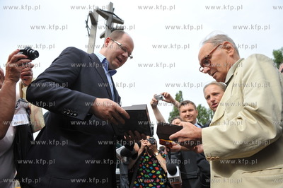 Prezydent Gdanska Pawel Adamowicz spotkal sie przy...