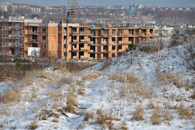 Gdansk Szadolki nowe domy na ul.  Guderskiego. 25.01.2012...
