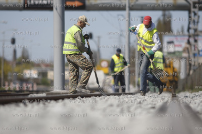 Gdansk. Jana z Kolna. Remont tramwajowego torowiska...