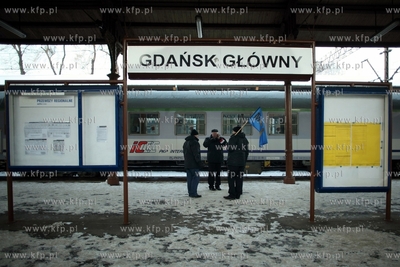 Gdansk. Dworzec Glowny PKP. Strajk kolejarzy.
25.01.2013
fot....