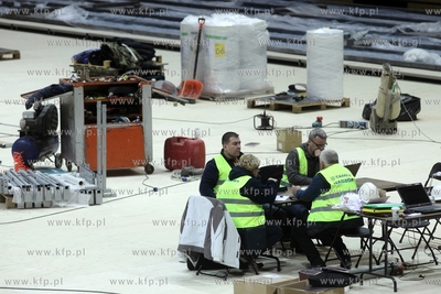 Sopot. Przygotowania hali Ergo Arena do organizacji...