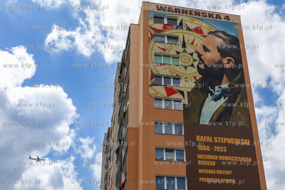 Gdańsk, ul. Warneńska 4. Mural upamiętniający Rafała...