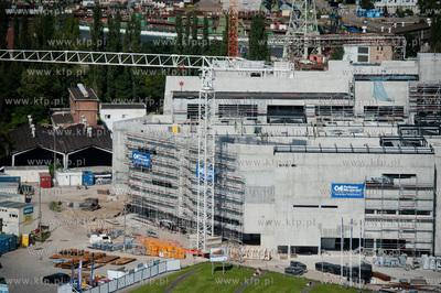 Gdansk. Widok na budowe Europejskiego Centrum Solidarnosci...