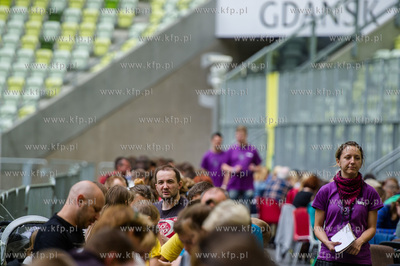 Gdansk. Stadion PGE Arena. Bicie rekordu Polski w jednoczesnej...