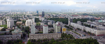 Warszawa z tarasu widokowego na 30 pietrze Palacu Kultury...