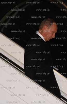 Gdansk. Rebiechowo. Premier Rosji, Wladimir Putin przylecial...
