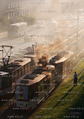 Gdansk, ul. Kartuska. Awaria tramwaju w wyniu ktorej...