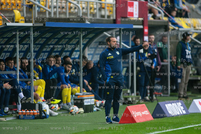 I liga. Arka Gdynia - Kotwica Kołobrzeg n/z Tomasz...
