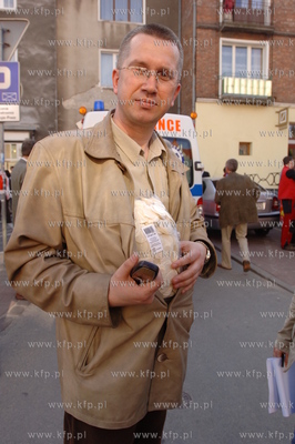 Pozar kosciola nsw. Katarzyny w Gdansku.  Nz. Leszek...