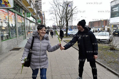 Gdańsk, ul. Jana Heweliusza. Piłkarze Lechii Gdańsk...