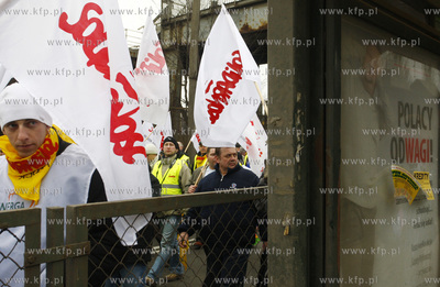 Gdansk. Demonstracja Zwiazkow Zawodowych z Grupy Energa....