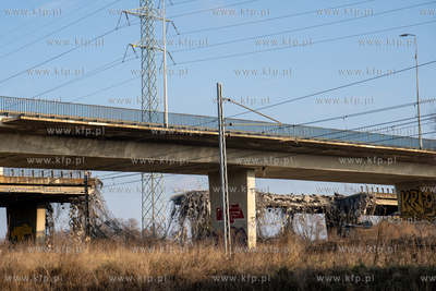 Rozbiórka estakady na ulicy Elbląskiej w Gdańsku....