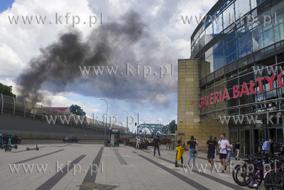 Pożar aut na złomowcu we Wrzeszczu w okolicy sklepu...