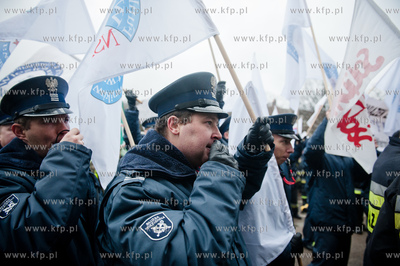 Gdansk. Pikieta Federacji Zwiazkow Zawodowych Sluzb...