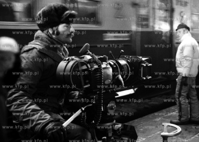 Plan zdjeciowy filmu "Czlowiek z zelaza". Scena na...