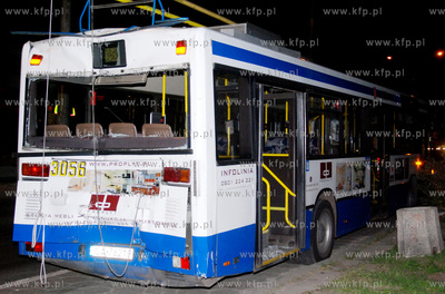 Zderzenie dwoch trolejbusow na ulicy Morskiej w Gdyni,...