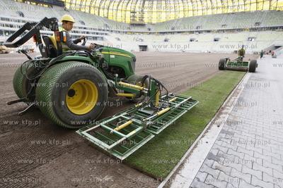 Gdansk Letnica. Budowa stadionu pilkarskiego PGE Arena....