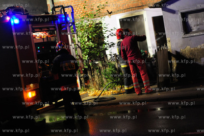 Gdansk Orunia. Pozar mieszkania przy ulicy Malomiejskiej...