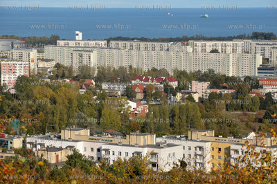 Gdansk Oliwa. Widok z platformy widokowej na gorze...