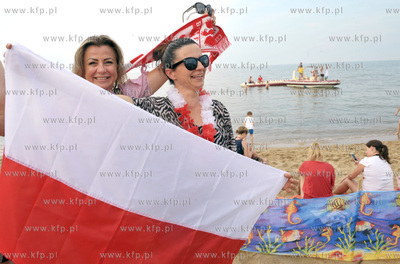 Gdansk Brzeżno. Strefa kibica na plaży w pobliżu...
