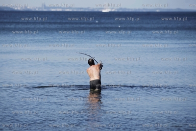 Cieply wrzesniowy dzien na plazy w Gdansku Brzeznie....