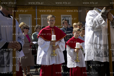 Procesja Bozego Ciala w gdanskiej dzielnicy Letnica....