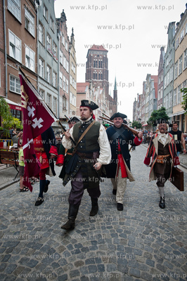 Gdansk. Zlot Zaglowcow Baltic Sail Gdansk 2013. Przemarsz...