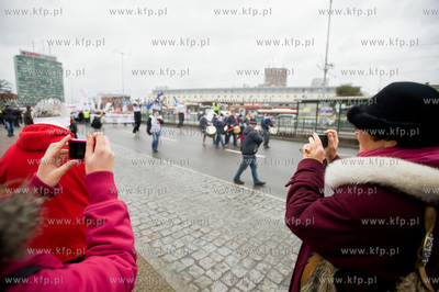 Gdansk. Manifestacja niezadowolonia, zorganizowana...