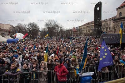 Lwow, Ukraina NZ Demonstracje antyrzadowe na placu...